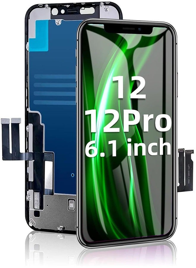 مجموعة استبدال شاشة iPhone 12، شاشة LCD تعمل باللمس ثلاثية الأبعاد مقاس 6.1 بوصة، مجموعة إطار المحول الرقمي يمكنها تحريك IC بدون نافذة منبثقة - Image 1